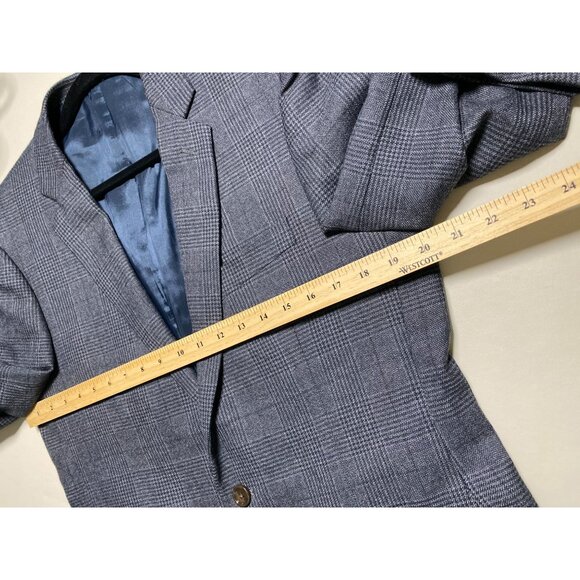 J. Crew Mens Gray Glen Plaid Wool Blazer Size 40S 2Button Notch Lapel Lined Blue - Picture 4 of 16